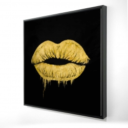 Framed 48 x 48 - 3D - Golden lips