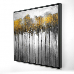 Encadré 48 x 48 - 3D - Forêt abstraite jaune