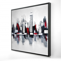Paysage urbain gris et rouge