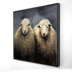 Framed 48 x 48 - 3D - Wool sheeps