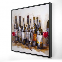 Framed 36 x 36 - 3D - Red wine