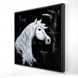 Framed 24 x 24 - 3D - Horse profile view