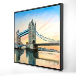 Framed 24 x 24 - 3D - Sunset on the london bridge