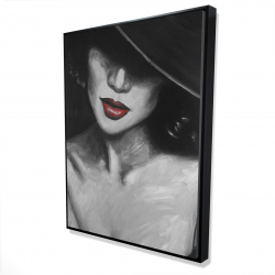 Framed 36 x 48 - 3D - Mysterious red lips lady