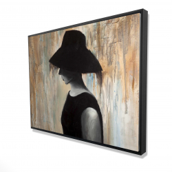 Framed 36 x 48 - 3D - Audrey hepburn with a big hat