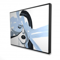 Framed 36 x 48 - 3D - Abstract blue woman portrait