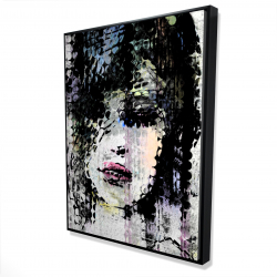 Abstract colorful woman face made from dots