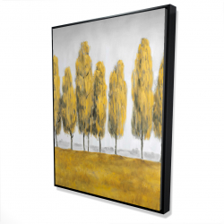 Framed 36 x 48 - 3D - Abstract yellow trees