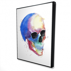 Watercolor colorful skull profile