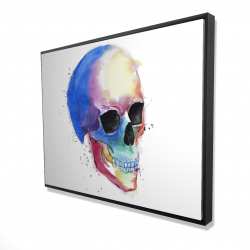 Watercolor colorful skull profile