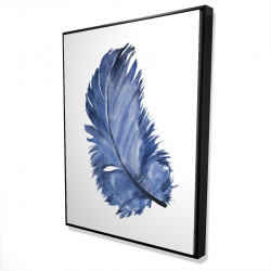 Plume bleue à l'aquarelle