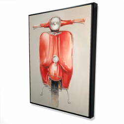 Framed 36 x 48 - 3D - Small red moped