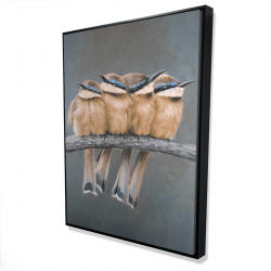 Four birds on a branch