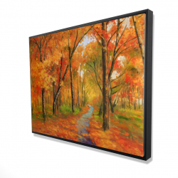 Framed 36 x 48 - 3D - Autumn trail in the forest