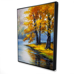 Framed 36 x 48 - 3D - Two trees by the lake