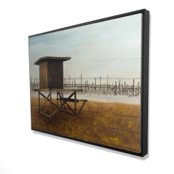 Framed 36 x 48 - 3D - Newport beach lifeguard tower