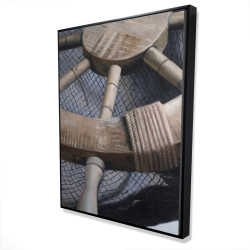 Framed 36 x 48 - 3D - Helm on a fishing net closeup