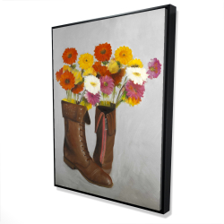 Boots with daisies flowers