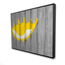 Yellow eye graffiti on a container