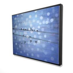 Oiseaux sur ciel bleu scintillant