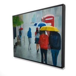 Gens marchant par un jour de pluie