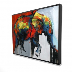 Abstract and colorful elephant in motion