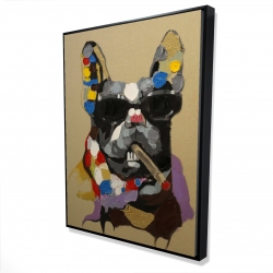 Framed 36 x 48 - 3D - Abstract smoking dog
