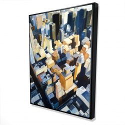 Framed 36 x 48 - 3D - Manhattan view of the empire state building