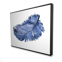 Plume bleue à l'aquarelle