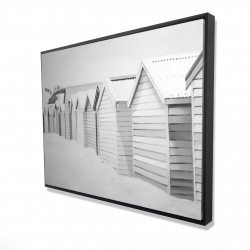 Framed 36 x 48 - 3D - Beach cabins