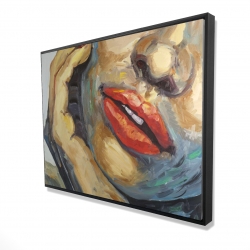 Framed 36 x 48 - 3D - Irresistible lips closeup