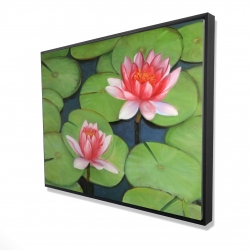 Framed 36 x 48 - 3D - Lotus flowers in a swamp