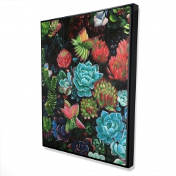 Framed 36 x 48 - 3D - Set of colorful succulents