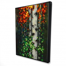 Framed 36 x 48 - 3D - Birch with two-tone leaves