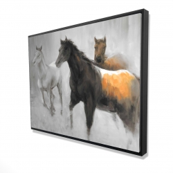 Framed 36 x 48 - 3D - Abstract herd of horses