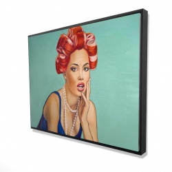 Pin up girl with curlers