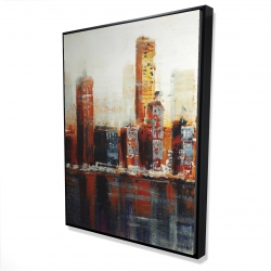 Framed 36 x 48 - 3D - Abstract red cityscape