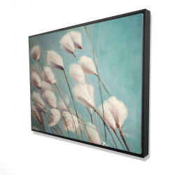 Framed 36 x 48 - 3D - Cotton grass flowers in the wind