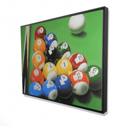 Framed 36 x 48 - 3D - Pool table with ball formation