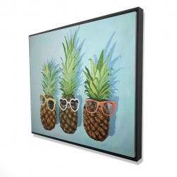 Framed 48 x 60 - 3D - Summer pineapples
