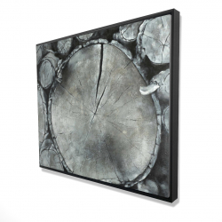 Encadré 48 x 60 - 3D - Bûches de bois empilées