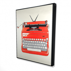 Framed 48 x 60 - 3D - Red typewritter machine