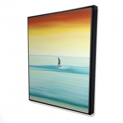 Framed 48 x 60 - 3D - A surfer by dawn