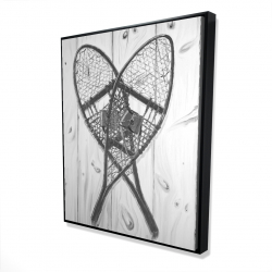 Vintage monochrome wood snowshoes