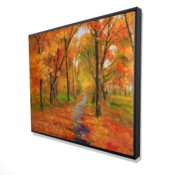 Framed 48 x 60 - 3D - Autumn trail in the forest