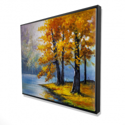 Framed 48 x 60 - 3D - Two trees by the lake