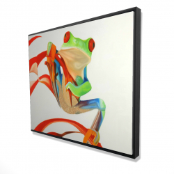 Framed 48 x 60 - 3D - Red-eyed frog