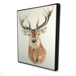 Framed 48 x 60 - 3D - Front deer portrait