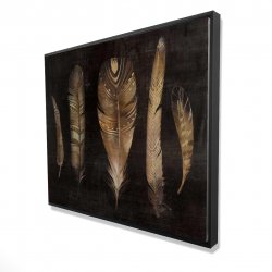 Framed 48 x 60 - 3D - Brown feather set