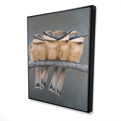 Four birds on a branch